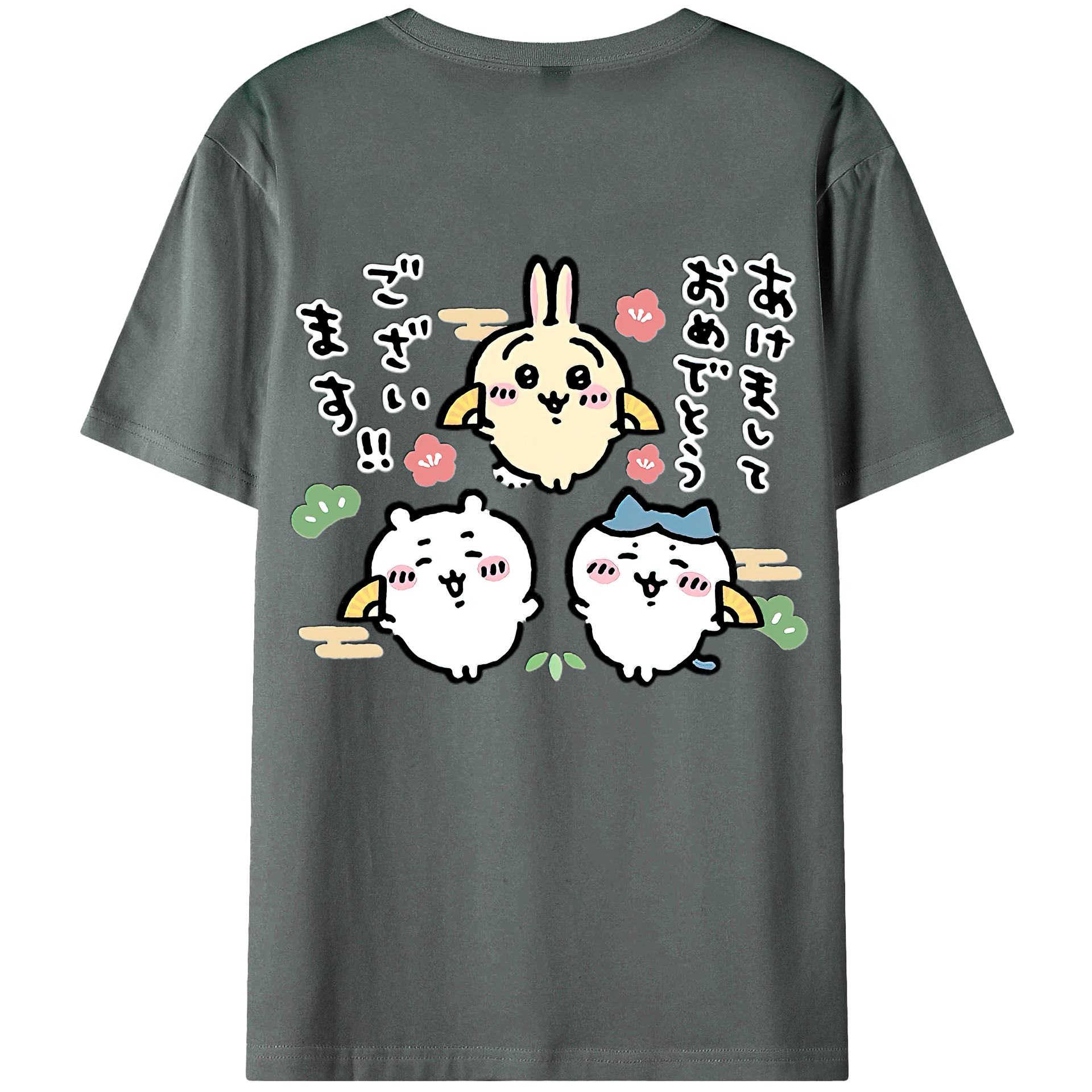（画像用） ちいかわ ちいかわ Chii-kawa chiikawa 綿100％ メンズ半袖Tシャツ（バックプリント） 通気性